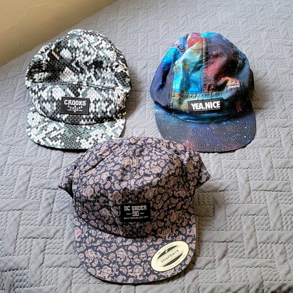 Three Snapback Hats